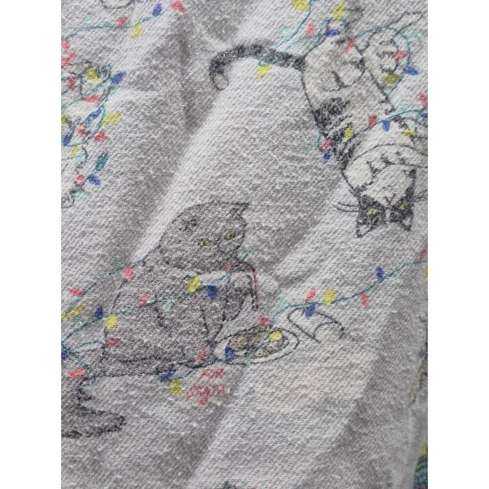 Old Navy Pajama Pants Womens Sz XL Gray Cat Drawstring PILING Elastic Waist 8318 - Picture 3 of 6